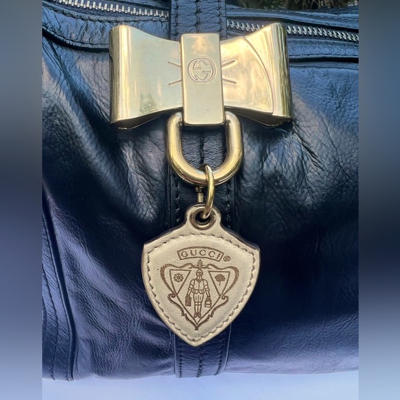 Gucci Duchessa Boston Bag Black and Gold (authentic) Repainted - Picture 1 of 10